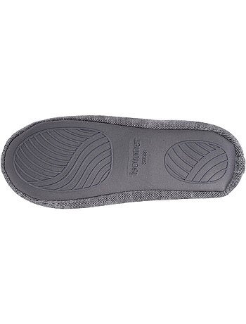 Chaussons ballerines sergé pailleté, semelle gomme ultra femme isotoner