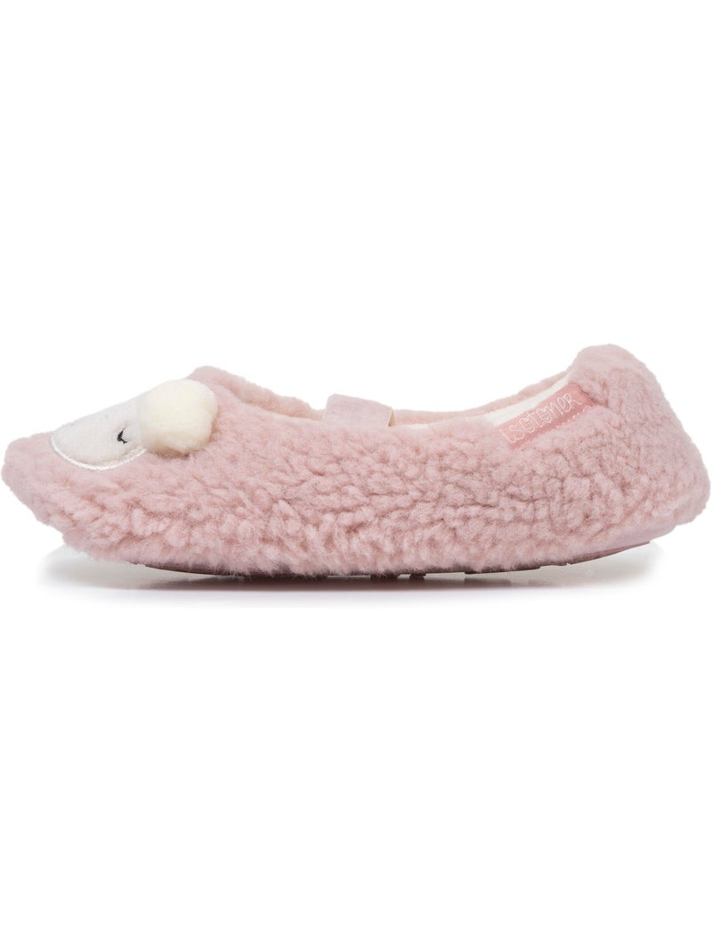 Chaussons ballerines sherpa, semelle antidérapante fille isotoner Rose clair - Kiabi