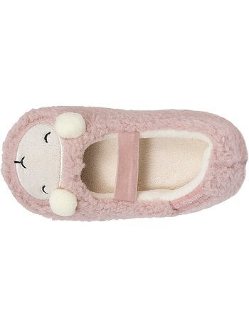 Chaussons ballerines sherpa, semelle antidérapante fille
