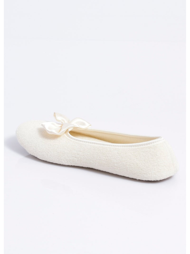 Chaussons ballerines souples largeur confort - afibel Ecru - Kiabi