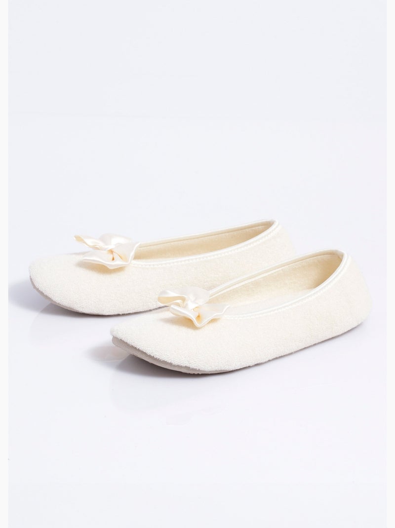 Chaussons ballerines souples largeur confort - afibel Ecru - Kiabi