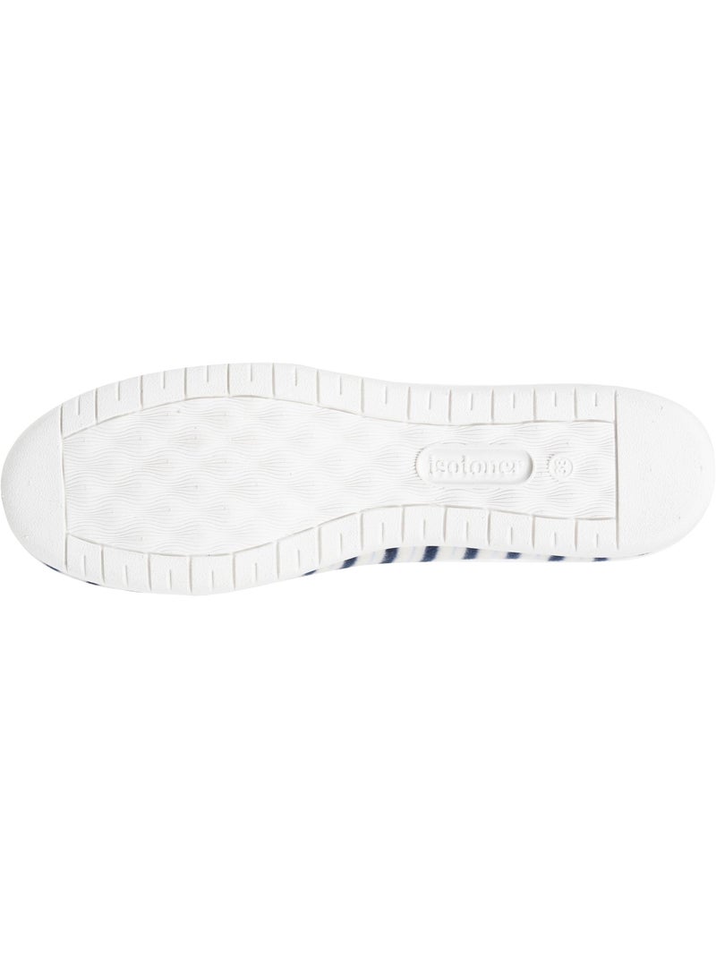 Chaussons ballerines souples, ultra confortables et légers, technologie everywear, femme Isotoner Blanc Multicolore Bleu - Kiabi