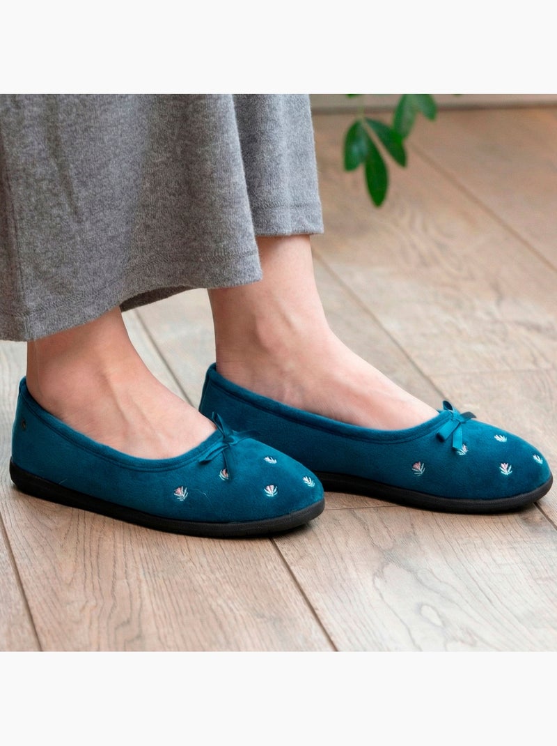 Chaussons ballerines souples, ultra confortables et légers, technologie everywear, femme Isotoner Bleu canard - Kiabi