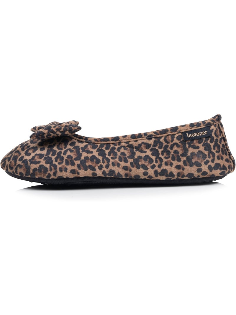 Chaussons ballerines suédine, semelle souple, mousse à femme Isotoner Beige - Kiabi