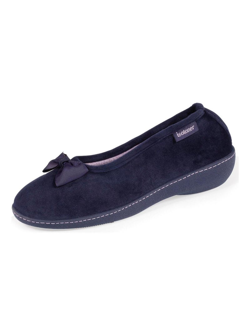 Chaussons Ballerines Talon Femme Marine Nœud Bleu marine - Kiabi