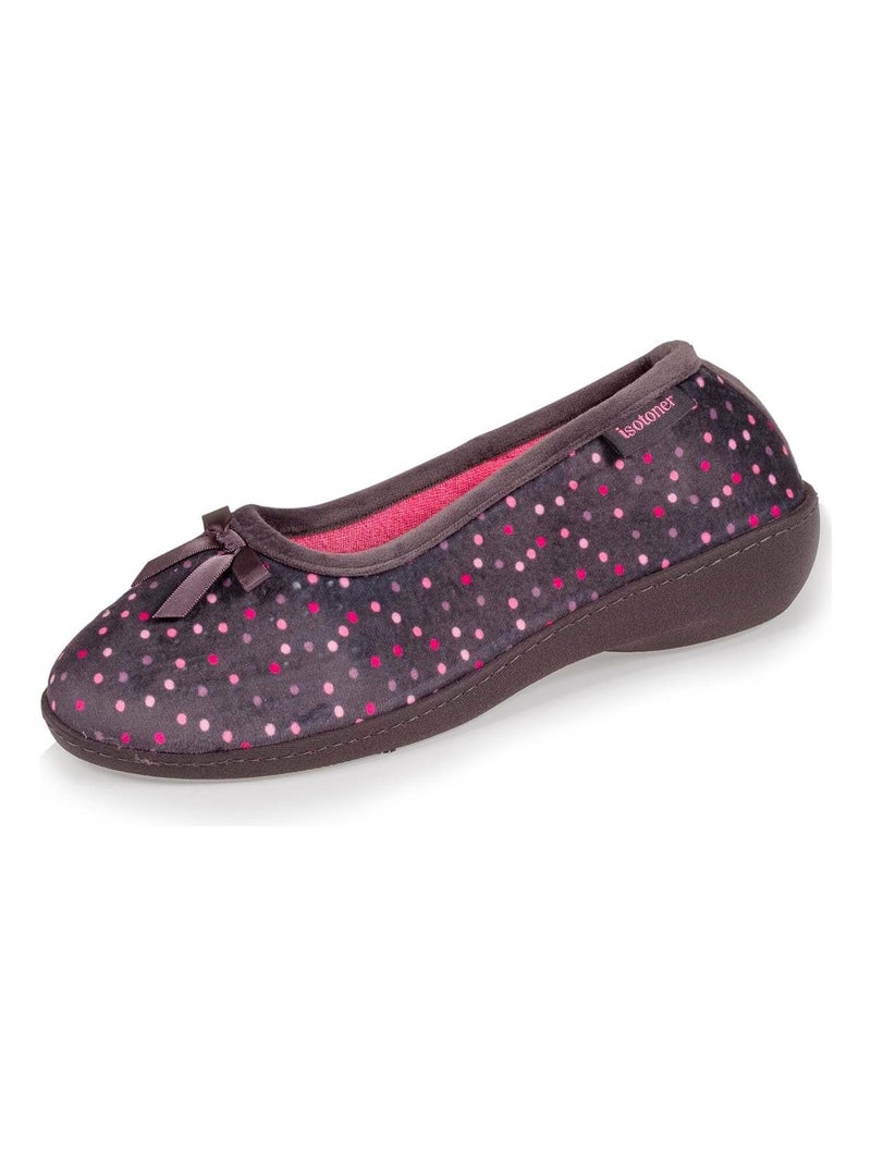 Chaussons Ballerines Talon Femme Pois Noeud Multicolore - Kiabi