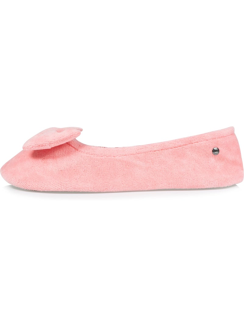 Chaussons ballerines ultra confortables, en coton biologique femme isotoner Corail - Kiabi