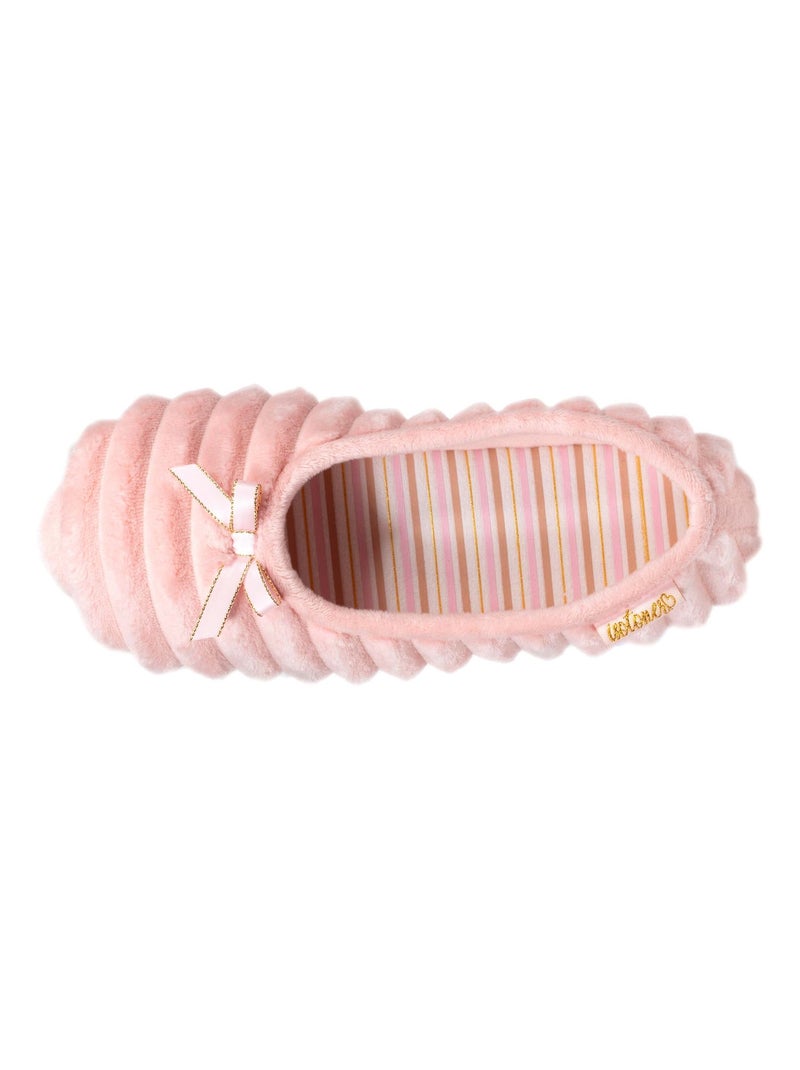Chaussons ballerines ultra confortables et légères, semelle fine anti-dérapante femme Isotoner Rose - Kiabi
