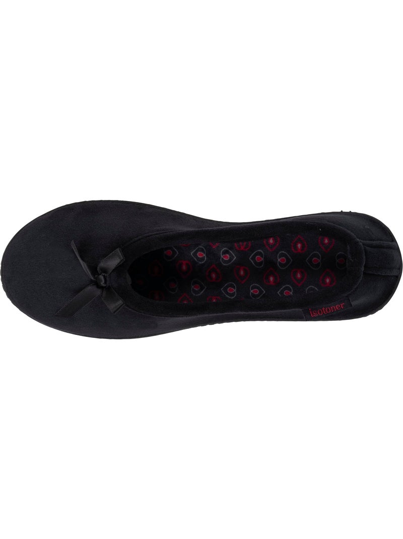 Chaussons ballerines ultra confortables semelle à mémoire de femme isotoner Noir - Kiabi