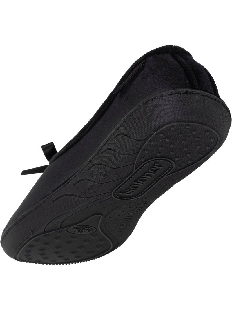 Chaussons ballerines ultra confortables semelle à mémoire de femme isotoner Noir - Kiabi