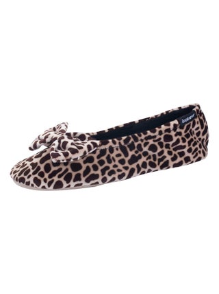 Chaussons Ballerines ultra confortables, semelle en cuir, détail grand nœud