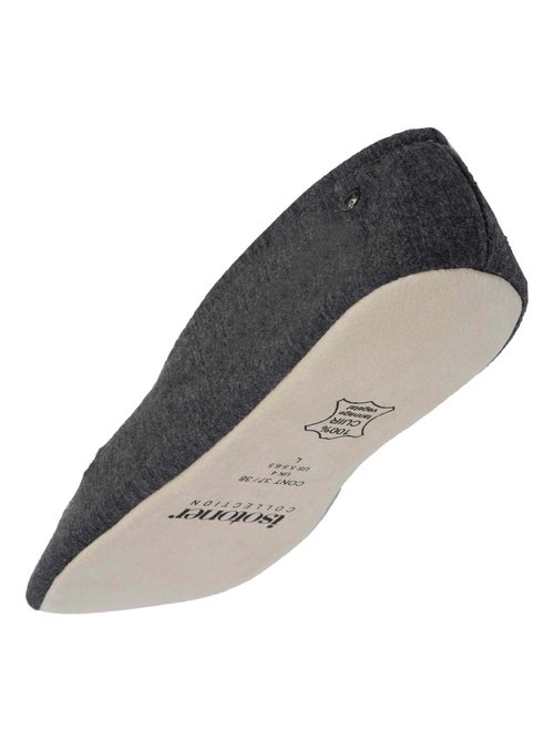 Chaussons ballerines ultra confortables, semelle en cuir, détail grand nœud femme Isotoner - Kiabi