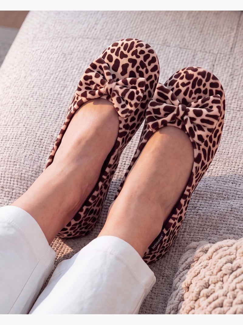 Chaussons ballerines ultra confortables, semelle en cuir, femme Blanc Marron Blanc - Kiabi