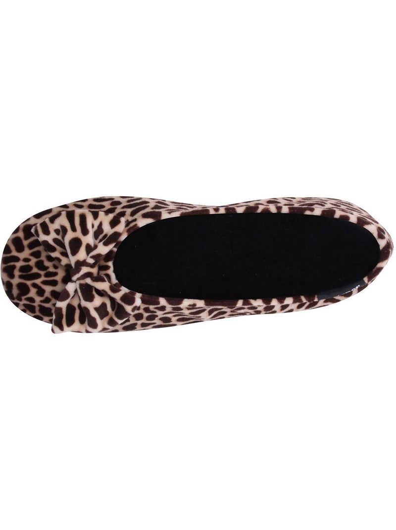 Chaussons ballerines ultra confortables, semelle en cuir, femme Blanc Marron Blanc - Kiabi