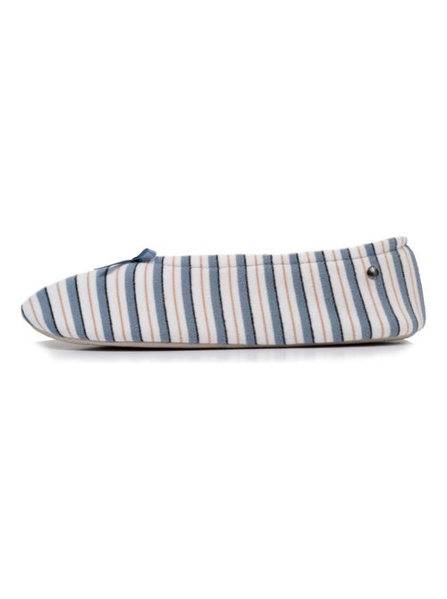 Chaussons ballerines ultra confortables, semelle en cuir, femme Isotoner - Kiabi