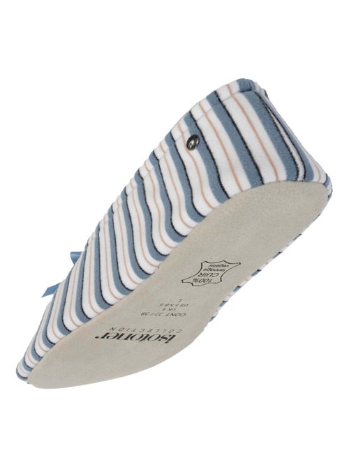 Chaussons ballerines ultra confortables, semelle en cuir, femme Isotoner - Kiabi