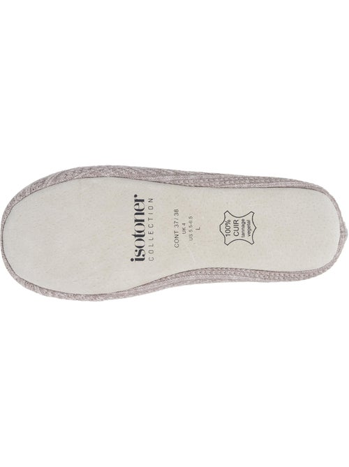 Chaussons ballerines ultra confortables, semelle en cuir, femme isotoner - Kiabi Chaussons ballerines ultra confortables, semelle en cuir, femme isotoner - Kiabi