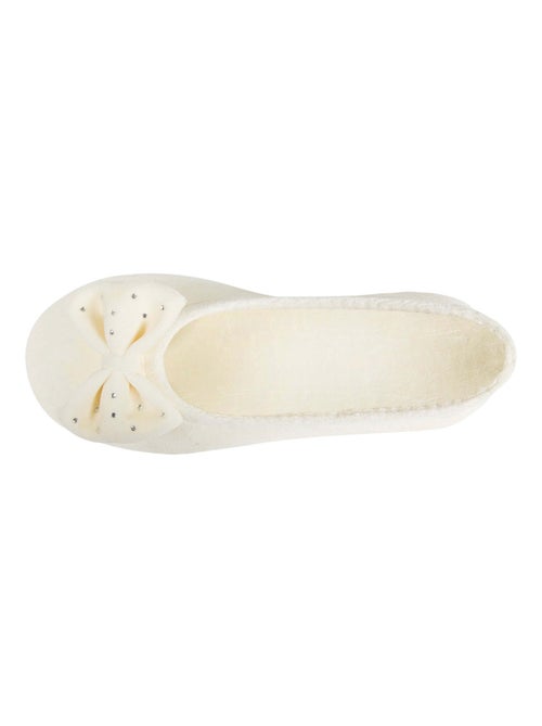 Chaussons ballerines ultra confortables, semelle en cuir, femme Isotoner - Kiabi