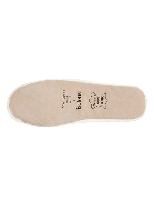 Chaussons ballerines ultra confortables, semelle en cuir, femme Isotoner - Kiabi