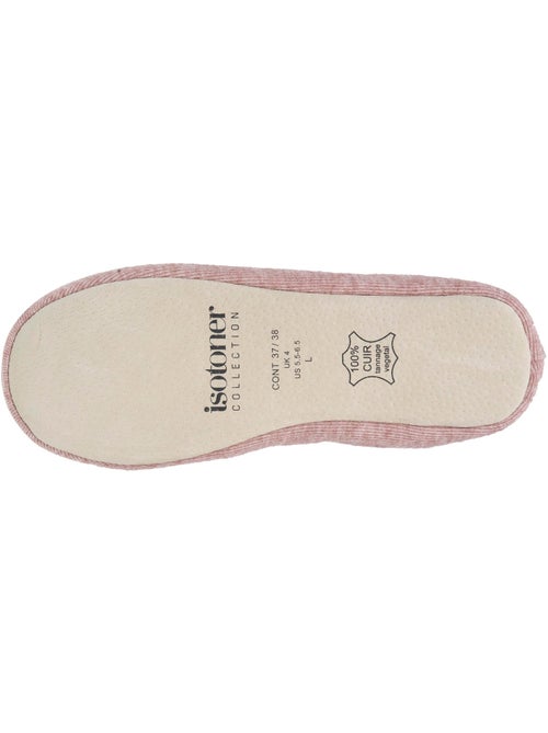 Chaussons ballerines ultra confortables, semelle en cuir, femme isotoner - Kiabi Chaussons ballerines ultra confortables, semelle en cuir, femme isotoner - Kiabi