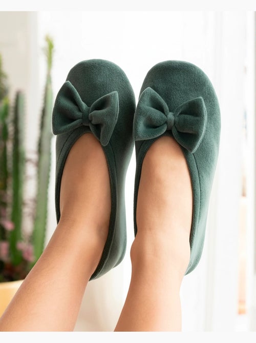 Chaussons ballerines ultra confortables, semelle en cuir, femme isotoner - Kiabi Chaussons ballerines ultra confortables, semelle en cuir, femme isotoner - Kiabi