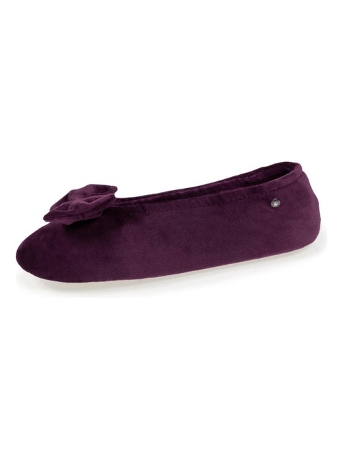 Chaussons ballerines ultra confortables, semelle en cuir, femme Isotoner - Kiabi
