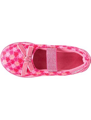 Chaussons ballerines velours, maintien souple, facile à enfiler, semelle flexible fille Isotoner