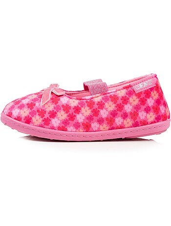 Chaussons ballerines velours, maintien souple, facile à enfiler, semelle flexible fille Isotoner