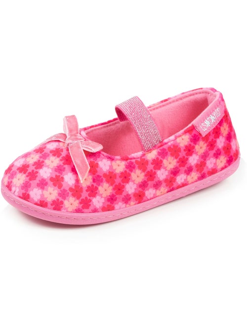 Chaussons ballerines velours, maintien souple, facile à enfiler, semelle flexible fille Isotoner - Kiabi