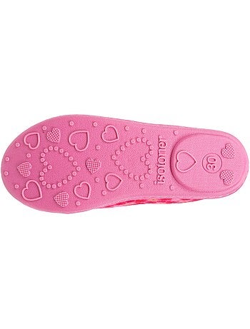 Chaussons ballerines velours, maintien souple, facile à fille Isotoner