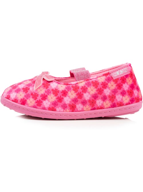 Chaussons ballerines velours, maintien souple, facile à fille Isotoner - Kiabi