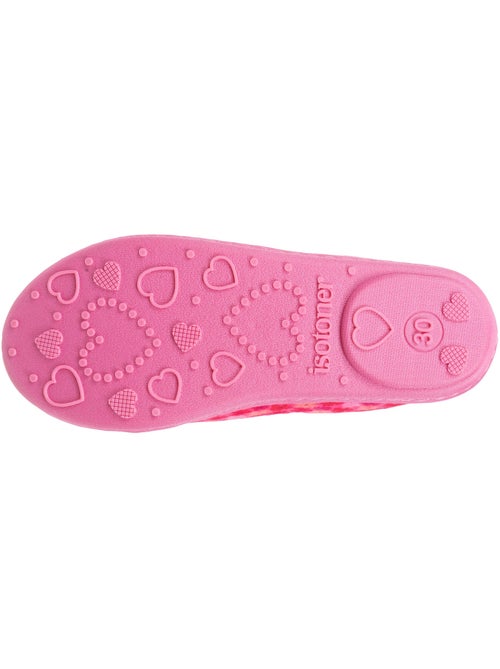 Chaussons ballerines velours, maintien souple, facile à fille Isotoner - Kiabi