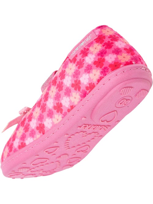 Chaussons ballerines velours, maintien souple, facile à fille Isotoner - Kiabi