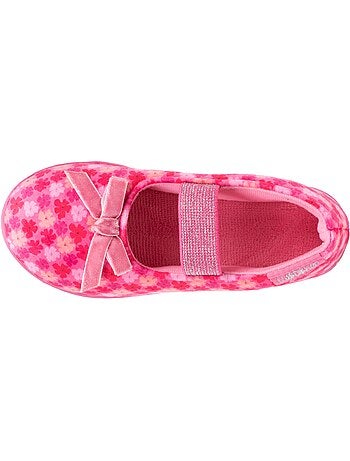 Chaussons ballerines velours, maintien souple, facile à fille
