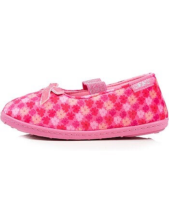 Chaussons ballerines velours, maintien souple, facile à fille