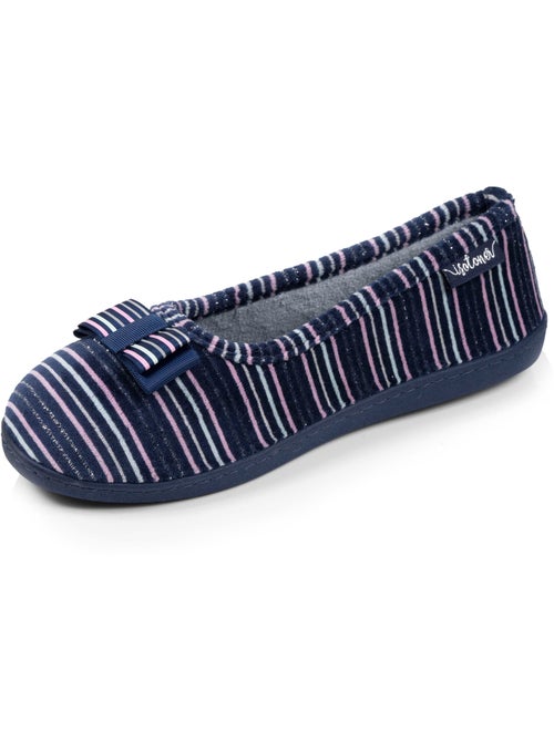 Chaussons ballerines velours semelle ergonomique femme Isotoner - Kiabi