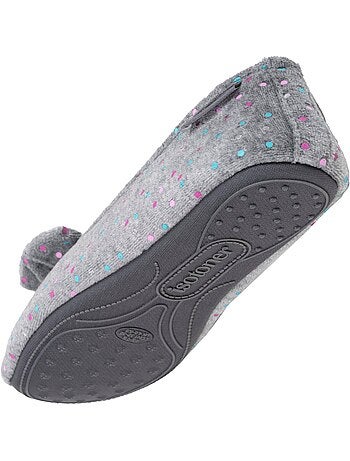 Chaussons ballerines velours semelle ultra souple mousse à femme Isotoner