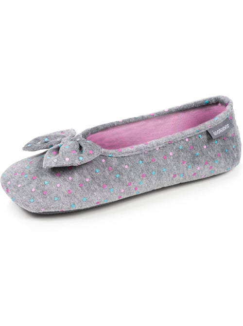 Chaussons ballerines velours semelle ultra souple mousse à femme Isotoner - Kiabi