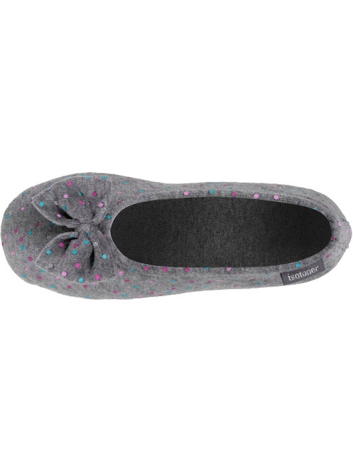 Chaussons ballerines velours semelle ultra souple mousse à femme Isotoner - Kiabi