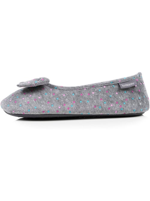 Chaussons ballerines velours semelle ultra souple mousse à femme Isotoner - Kiabi