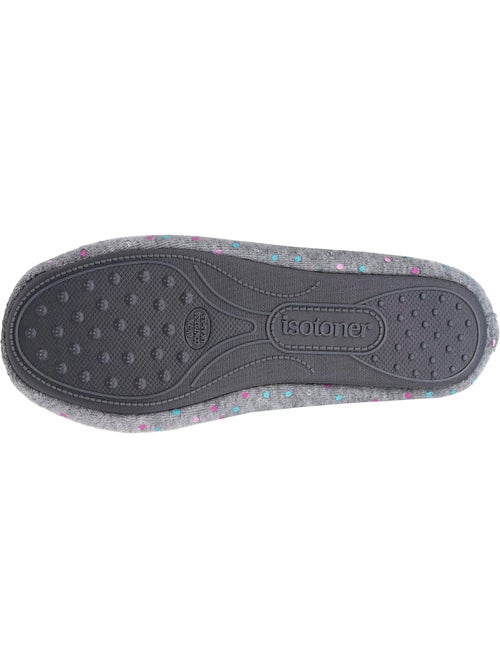 Chaussons ballerines velours semelle ultra souple mousse à femme Isotoner - Kiabi