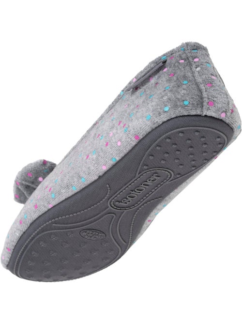 Chaussons ballerines velours semelle ultra souple mousse à femme Isotoner - Kiabi