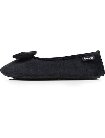 Chaussons ballerines velours semelle ultra souple mousse à femme Isotoner
