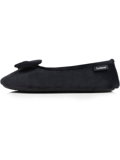 Chaussons ballerines velours semelle ultra souple mousse à femme Isotoner - Kiabi