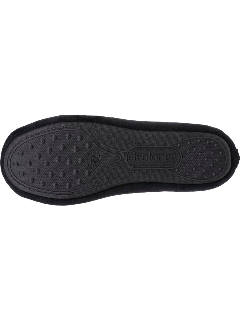Chaussons ballerines velours semelle ultra souple mousse à femme Isotoner Noir - Kiabi