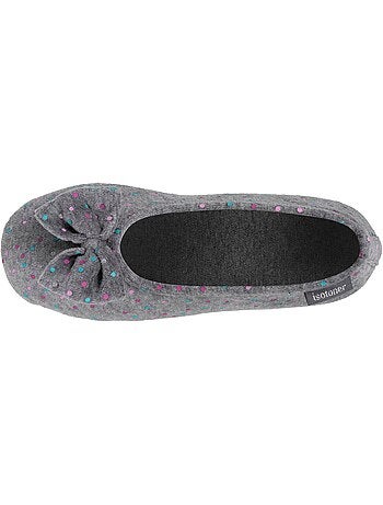 Chaussons ballerines velours semelle ultra souple mousse à mémoire forme femme Isotoner