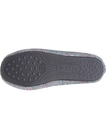 Chaussons ballerines velours semelle ultra souple mousse à mémoire forme femme Isotoner