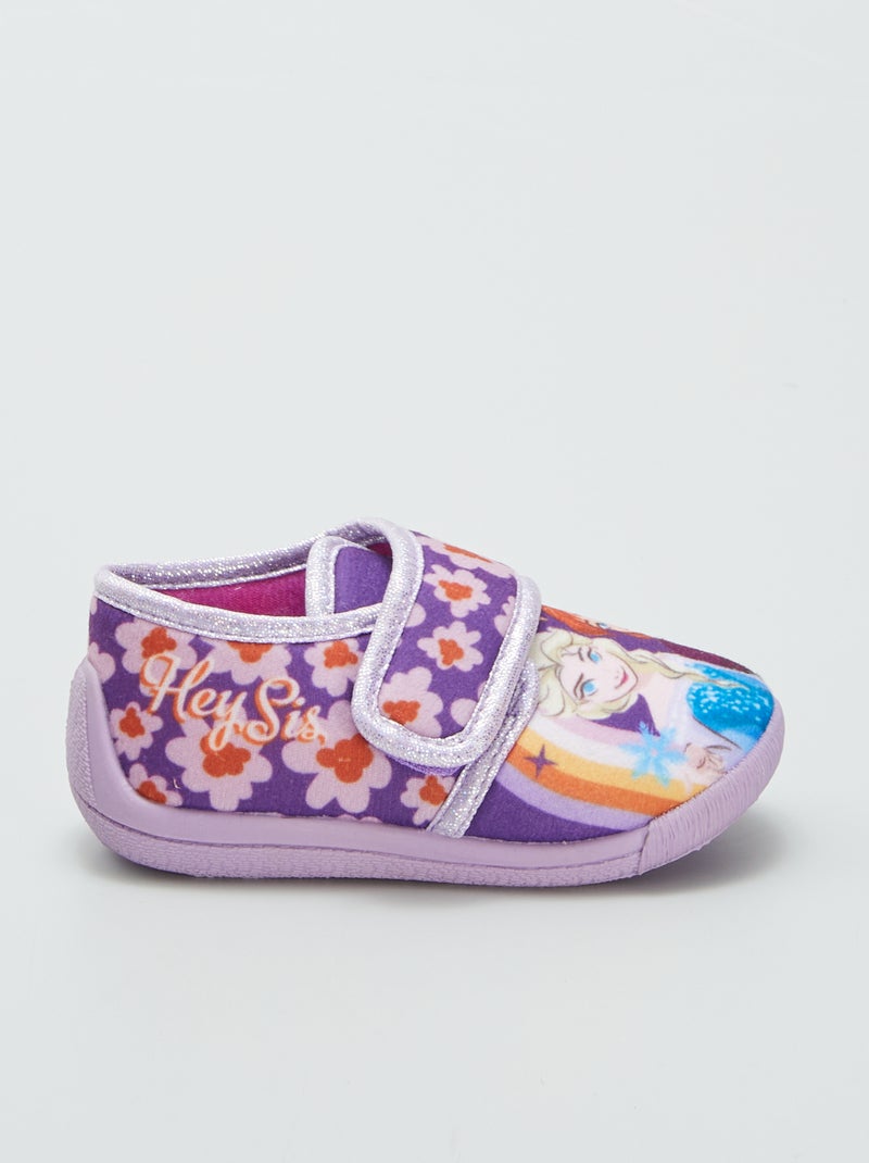 Chaussons bas 'La Reine des neiges' 'Disney' avec scratch Violet - Kiabi