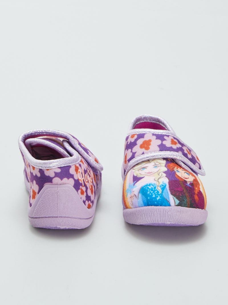 Chaussons bas 'La Reine des neiges' 'Disney' avec scratch Violet - Kiabi