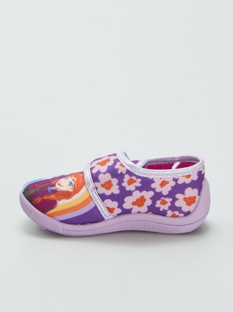 Chaussons bas 'La Reine des neiges' 'Disney' avec scratch Violet - Kiabi